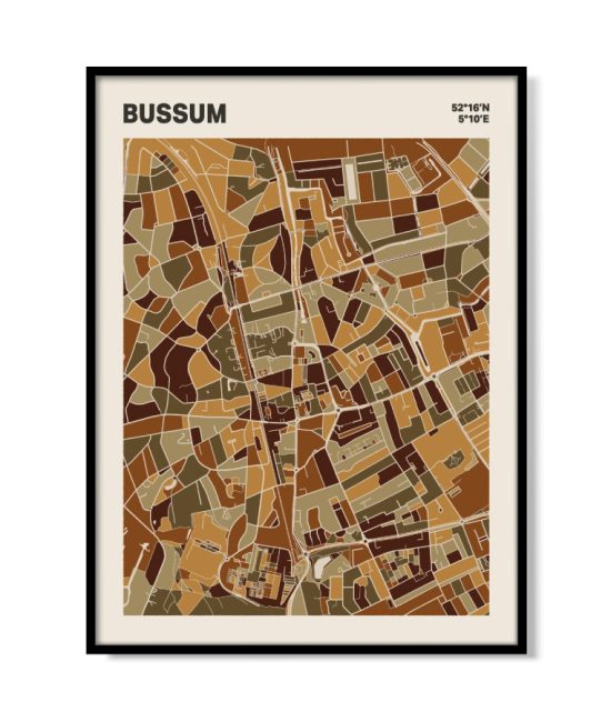 Plattegrond poster Licht Bussum mozaiek stl 03 mockup lijst 05 | Funky Fellow
