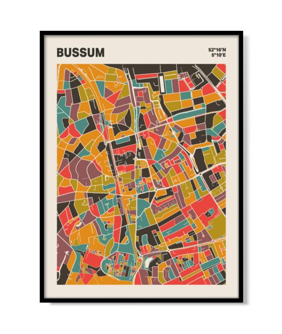 Plattegrond poster Licht Bussum mozaiek stl 07 mockup lijst 05 | Funky Fellow