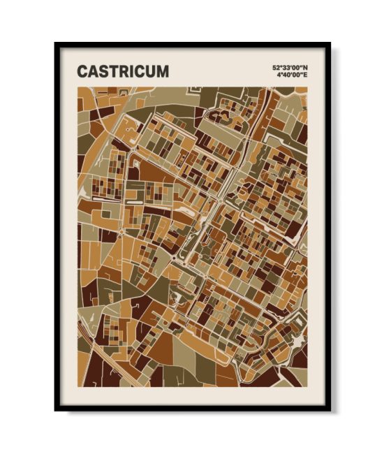 Plattegrond poster Licht Castricum mozaiek stl 03 mockup lijst 05 | Funky Fellow