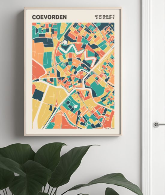 Plattegrond poster Licht Coevorden mozaiek stl 01 2 | Funky Fellow