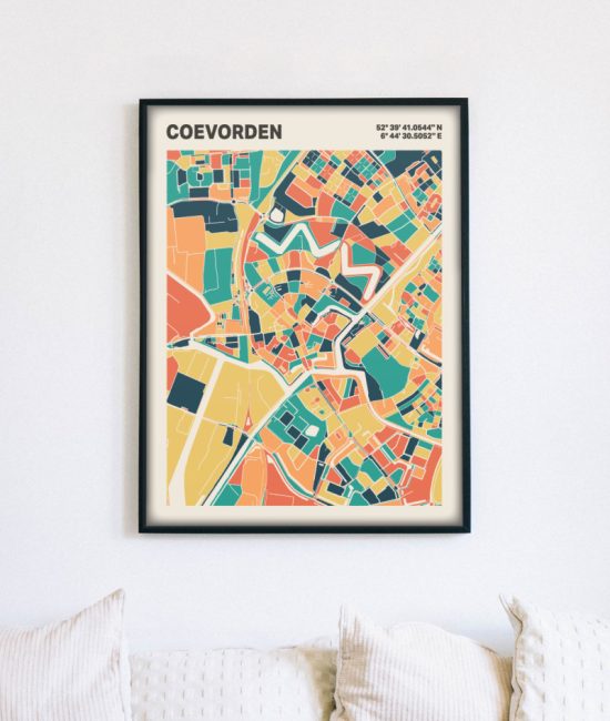Plattegrond poster Licht Coevorden mozaiek stl 01 3 | Funky Fellow