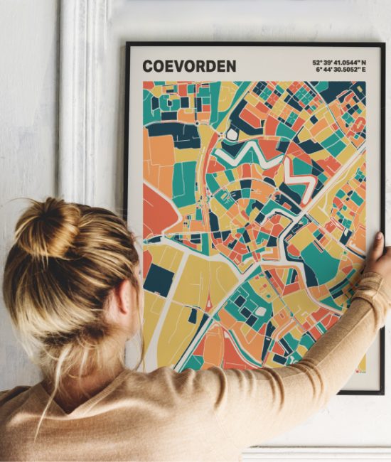 Plattegrond poster Licht Coevorden mozaiek stl 01 5 | Funky Fellow