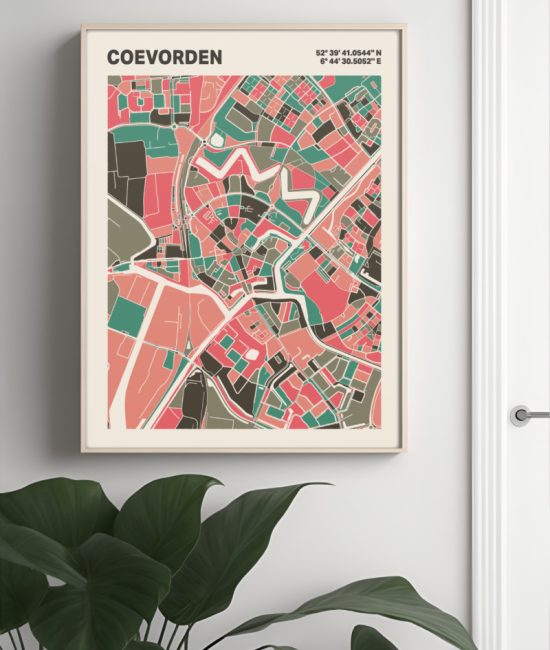 Plattegrond poster Licht Coevorden mozaiek stl 02 1 | Funky Fellow