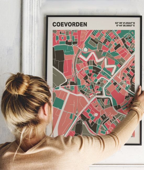 Plattegrond poster Licht Coevorden mozaiek stl 02 4 | Funky Fellow