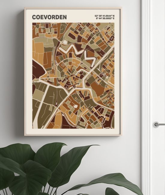 Plattegrond poster Licht Coevorden mozaiek stl 03 2 | Funky Fellow