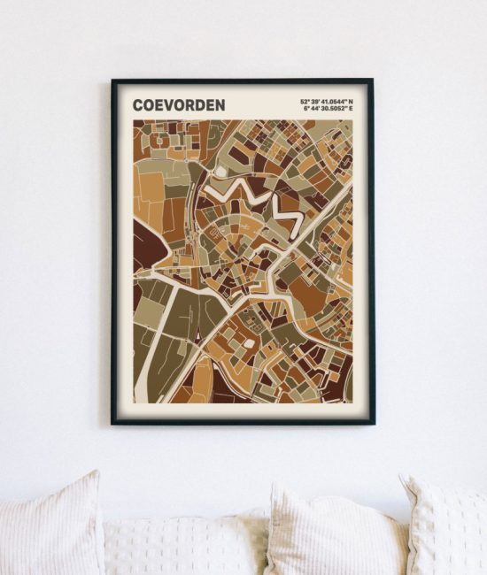 Plattegrond poster Licht Coevorden mozaiek stl 03 3 | Funky Fellow
