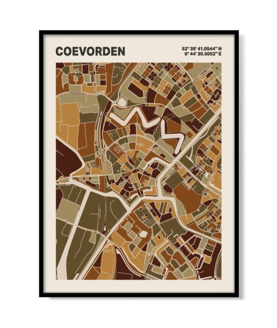 Plattegrond poster Licht Coevorden mozaiek stl 03 4 | Funky Fellow