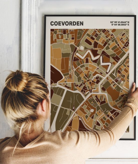 Plattegrond poster Licht Coevorden mozaiek stl 03 5 | Funky Fellow