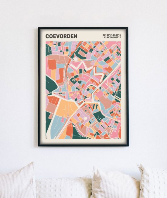 Plattegrond poster Licht Coevorden mozaiek stl 04 1 | Funky Fellow