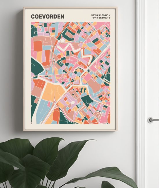 Plattegrond poster Licht Coevorden mozaiek stl 04 2 | Funky Fellow