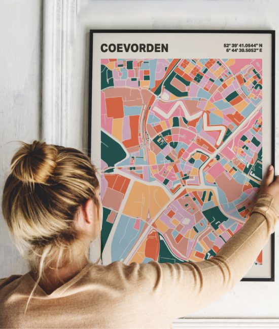 Plattegrond poster Licht Coevorden mozaiek stl 04 5 | Funky Fellow