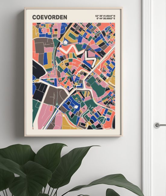 Plattegrond poster Licht Coevorden mozaiek stl 05 1 | Funky Fellow
