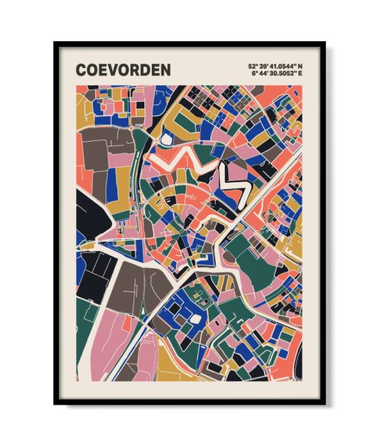 Plattegrond poster Licht Coevorden mozaiek stl 05 3 | Funky Fellow