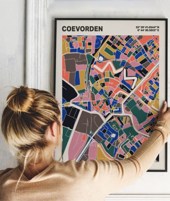 Plattegrond poster Licht Coevorden mozaiek stl 05 4 | Funky Fellow
