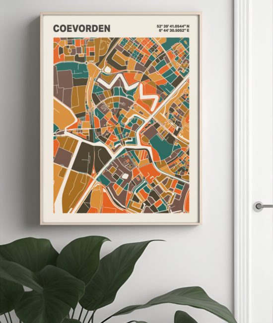 Plattegrond poster Licht Coevorden mozaiek stl 06 1 | Funky Fellow