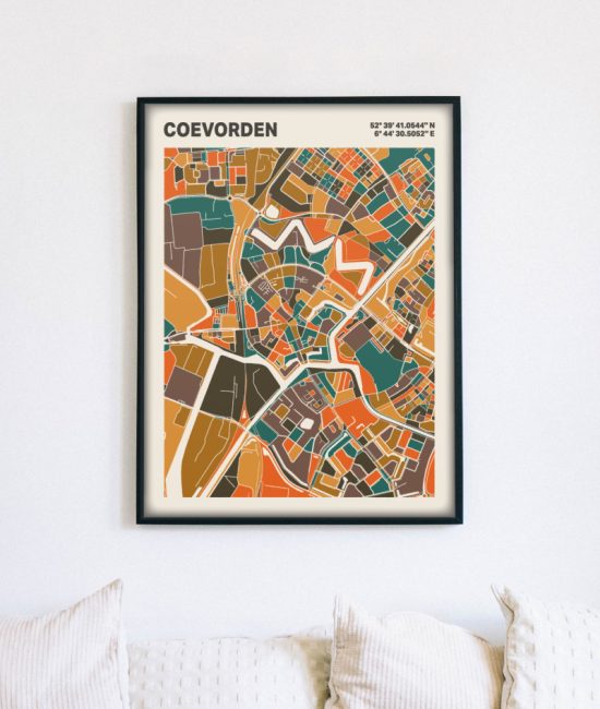 Plattegrond poster Licht Coevorden mozaiek stl 06 2 | Funky Fellow