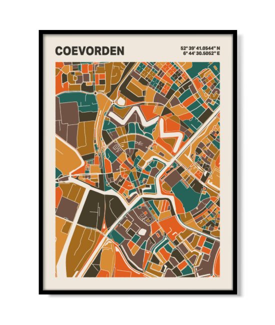 Plattegrond poster Licht Coevorden mozaiek stl 06 3 | Funky Fellow