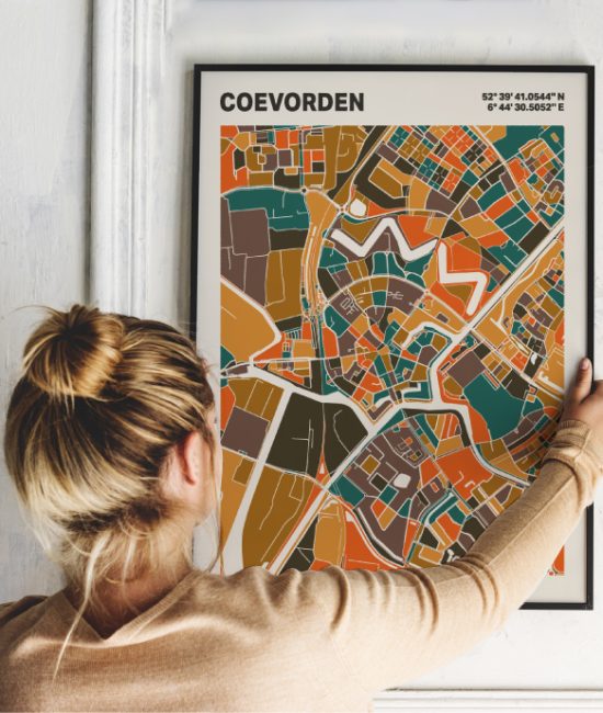 Plattegrond poster Licht Coevorden mozaiek stl 06 4 | Funky Fellow