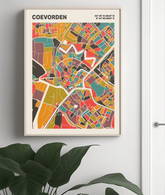 Plattegrond poster Licht Coevorden mozaiek stl 07 1 | Funky Fellow