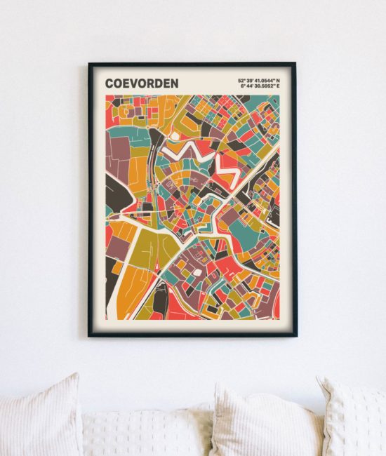 Plattegrond poster Licht Coevorden mozaiek stl 07 2 | Funky Fellow