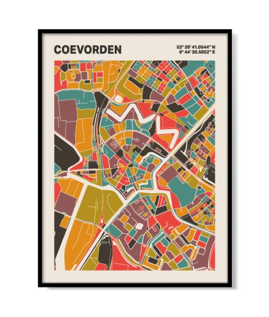 Plattegrond poster Licht Coevorden mozaiek stl 07 3 | Funky Fellow