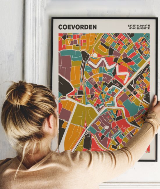 Plattegrond poster Licht Coevorden mozaiek stl 07 4 | Funky Fellow