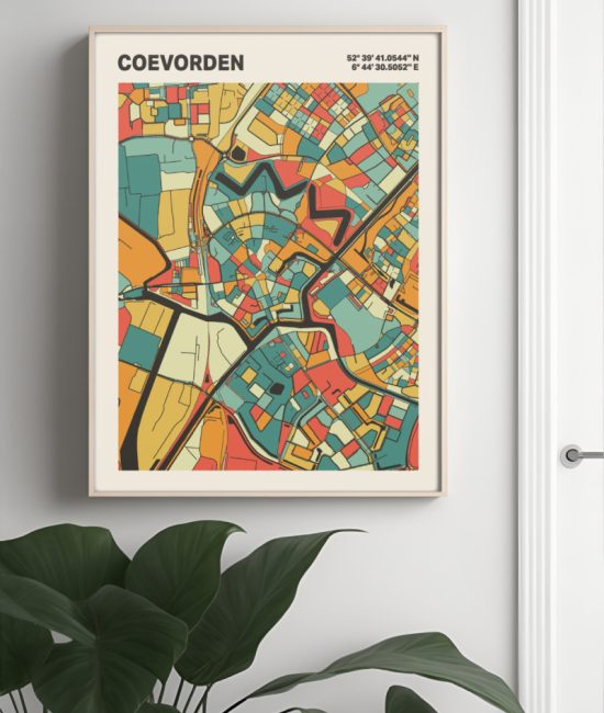 Plattegrond poster Licht Coevorden mozaiek stl 08 1 | Funky Fellow