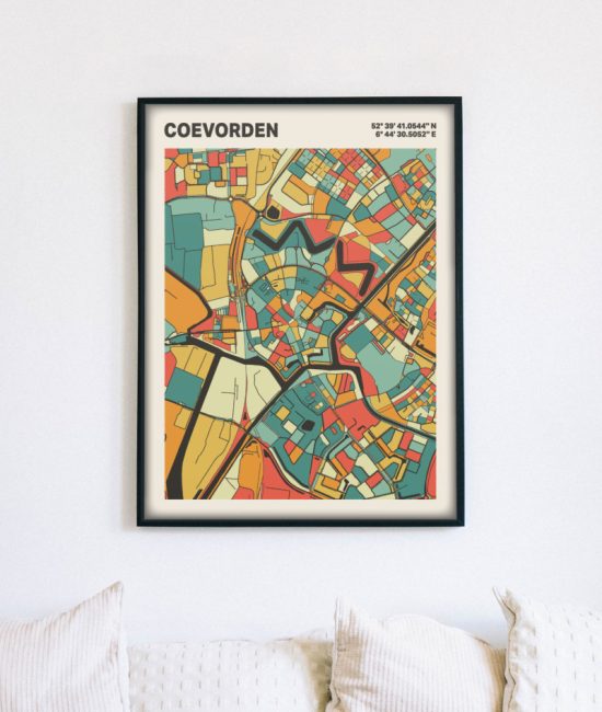 Plattegrond poster Licht Coevorden mozaiek stl 08 2 | Funky Fellow
