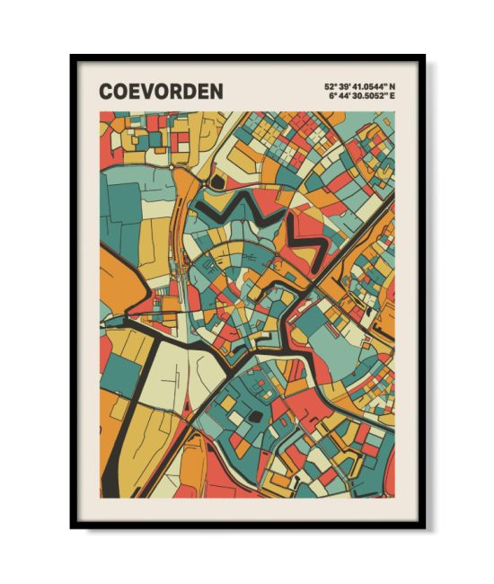 Plattegrond poster Licht Coevorden mozaiek stl 08 3 | Funky Fellow