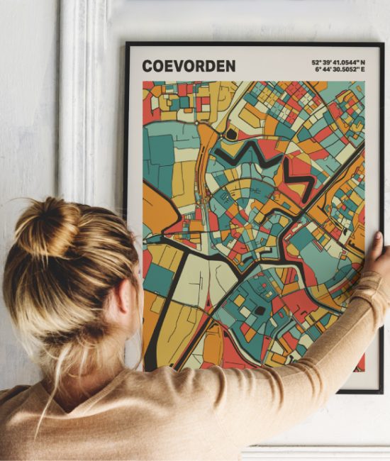 Plattegrond poster Licht Coevorden mozaiek stl 08 4 | Funky Fellow
