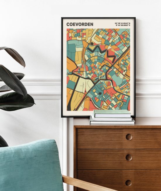 Plattegrond poster Licht Coevorden mozaiek stl 08 5 | Funky Fellow