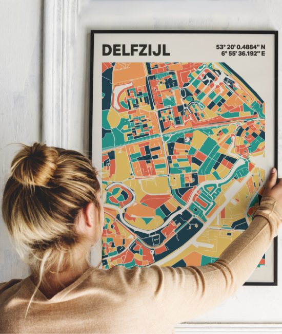 Plattegrond poster Licht Delfzijl mozaiek stl 01 1 | Funky Fellow