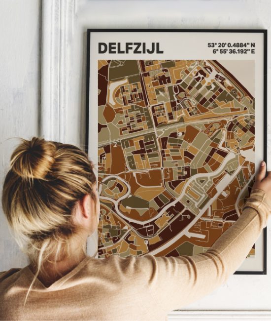 Plattegrond poster Licht Delfzijl mozaiek stl 03 1 | Funky Fellow
