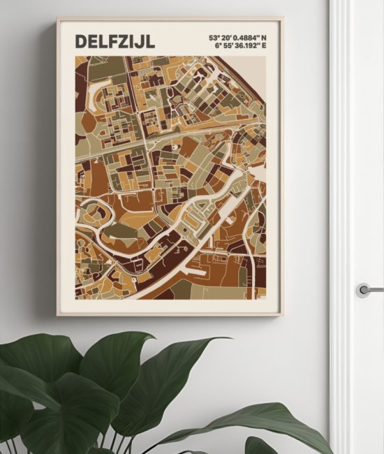 Plattegrond poster Licht Delfzijl mozaiek stl 03 4 | Funky Fellow