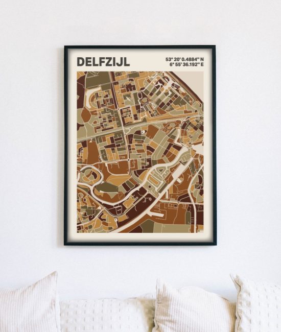 Plattegrond poster Licht Delfzijl mozaiek stl 03 5 | Funky Fellow