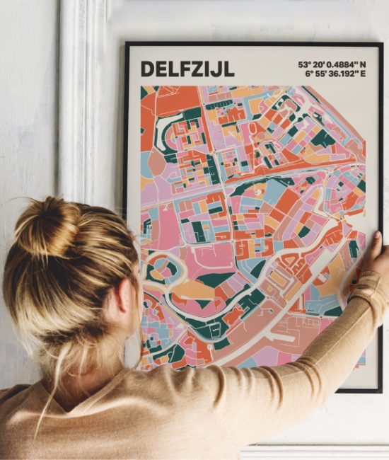 Plattegrond poster Licht Delfzijl mozaiek stl 04 1 | Funky Fellow