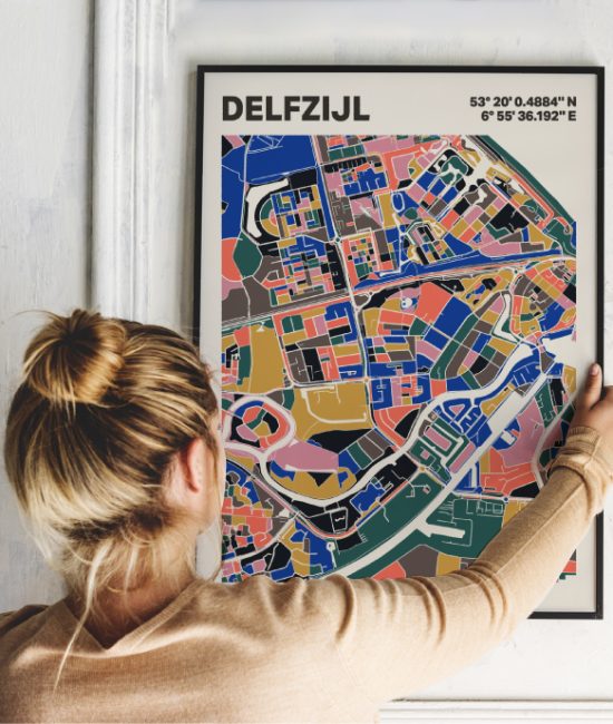 Plattegrond poster Licht Delfzijl mozaiek stl 05 1 | Funky Fellow