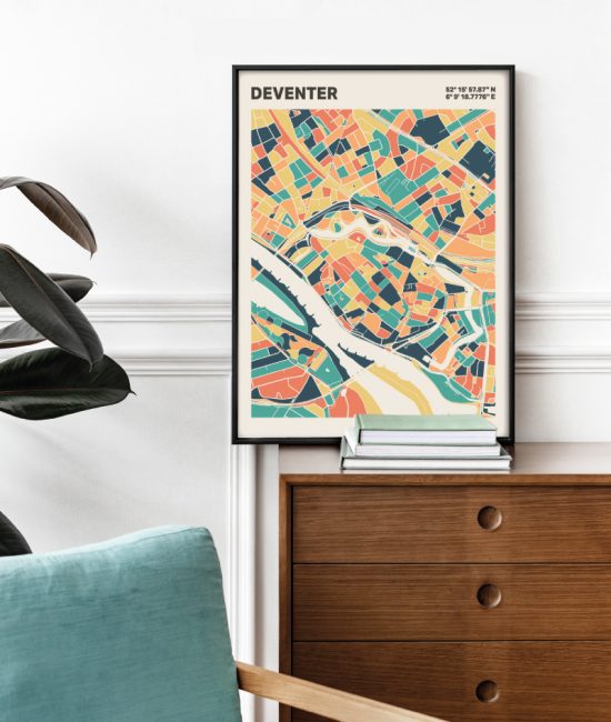 Plattegrond poster Licht Deventer mozaiek stl 01 2 | Funky Fellow