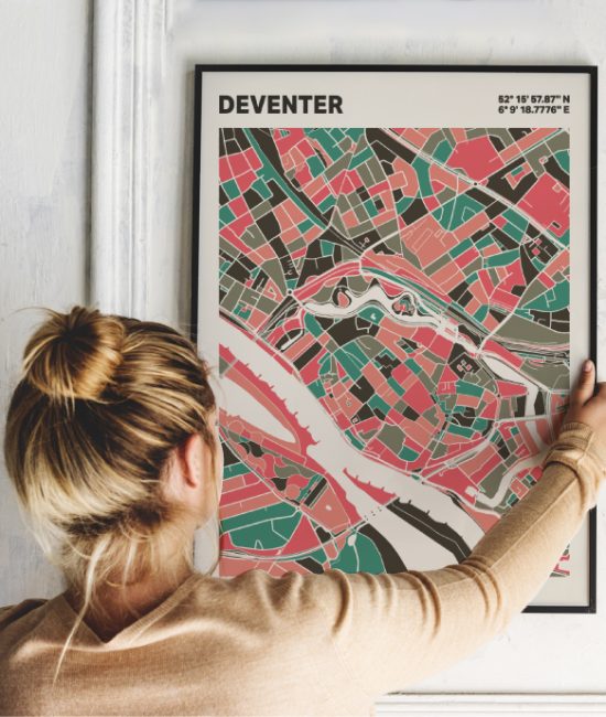 Plattegrond poster Licht Deventer mozaiek stl 02 1 | Funky Fellow