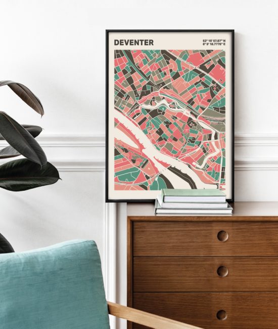 Plattegrond poster Licht Deventer mozaiek stl 02 2 | Funky Fellow