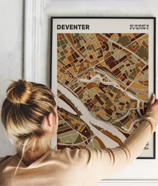 Plattegrond poster Licht Deventer mozaiek stl 03 | Funky Fellow