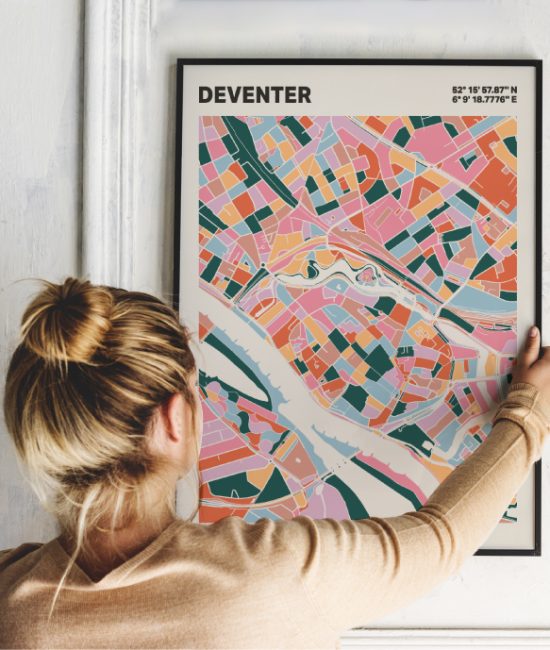 Plattegrond poster Licht Deventer mozaiek stl 04 | Funky Fellow
