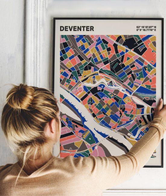 Plattegrond poster Licht Deventer mozaiek stl 05 | Funky Fellow
