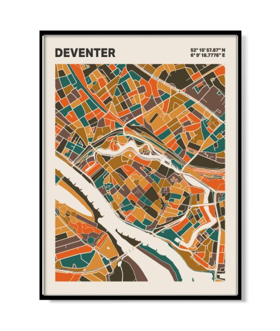 Plattegrond poster Licht Deventer mozaiek stl 06 | Funky Fellow