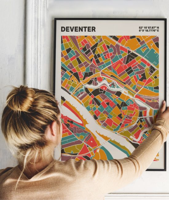 Plattegrond poster Licht Deventer mozaiek stl 07 | Funky Fellow