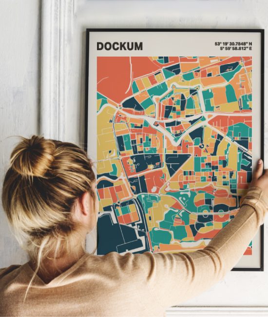 Plattegrond poster Licht Dockum mozaiek stl 01 1 | Funky Fellow