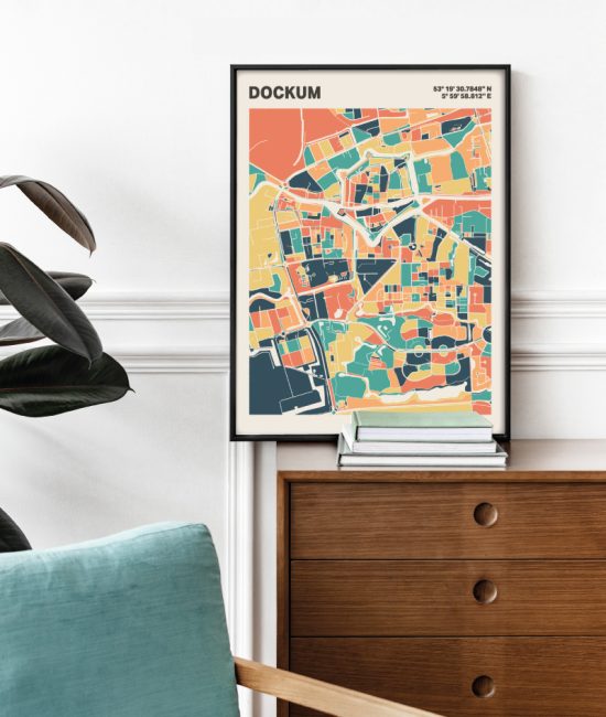Plattegrond poster Licht Dockum mozaiek stl 01 2 | Funky Fellow