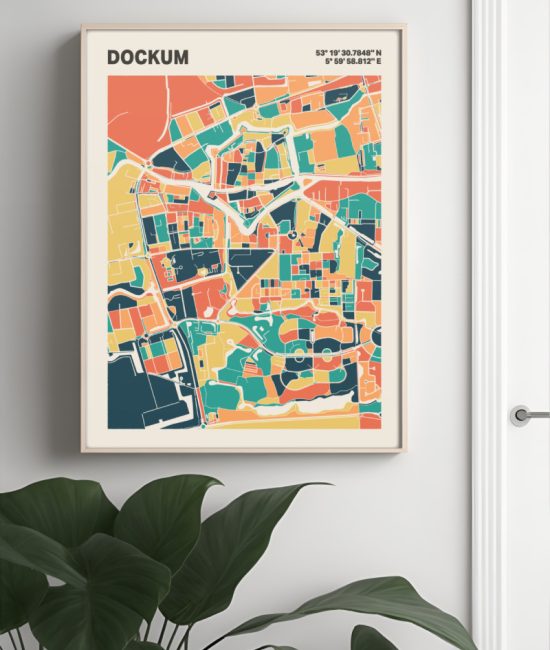 Plattegrond poster Licht Dockum mozaiek stl 01 4 | Funky Fellow