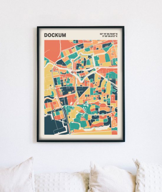 Plattegrond poster Licht Dockum mozaiek stl 01 5 | Funky Fellow