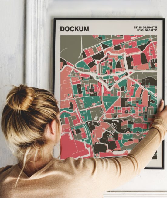 Plattegrond poster Licht Dockum mozaiek stl 02 1 | Funky Fellow